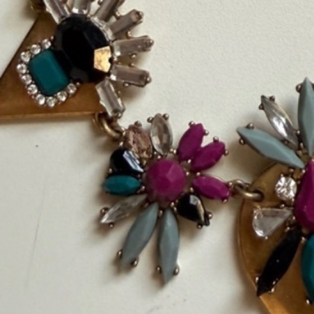 J.Crew Gold and Multicolor Jewel Statement Necklace - Picture 3 of 3